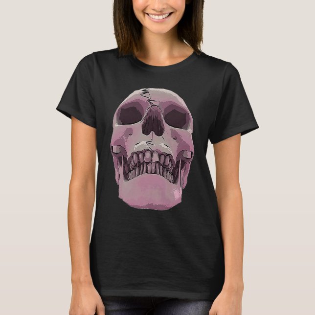 Cool Graphic Skull  Death Skeleton Goth Halloween  T-Shirt (Front)