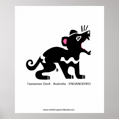 Cool graphic Tasmanian devil _ Endangered animal _ Poster