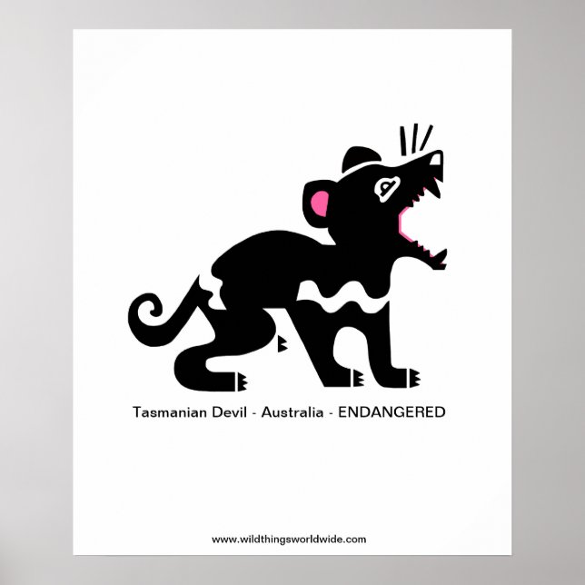Cool graphic Tasmanian devil - Endangered animal - Poster (Front)
