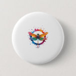 Cool Graphic Tie Dye Sunglasses Dragonfly Illustra Button