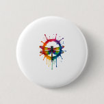 Cool Graphic Tie Dye Sunglasses Dragonfly Illustra Button