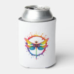 Cool Graphic Tie Dye Sunglasses Dragonfly Illustra Can Cooler