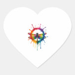 Cool Graphic Tie Dye Sunglasses Dragonfly Illustra Heart Sticker