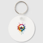 Cool Graphic Tie Dye Sunglasses Dragonfly Illustra Keychain