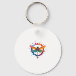Cool Graphic Tie Dye Sunglasses Dragonfly Illustra Keychain