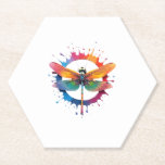 Cool Graphic Tie Dye Sunglasses Dragonfly Illustra Paper Coaster