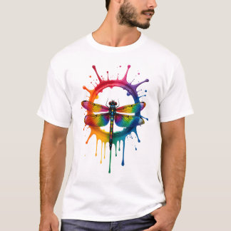 Cool Graphic Tie Dye Sunglasses Dragonfly Illustra T-Shirt