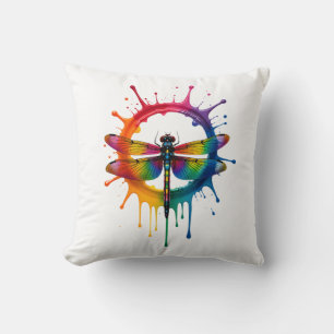 Cool Graphic Tie Dye Sunglasses Dragonfly Illustra Throw Pillow