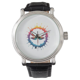 Cool Graphic Tie Dye Sunglasses Dragonfly Illustra Watch
