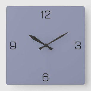 Cool Gray 8C92AC Color - Option to Add Name Square Wall Clock