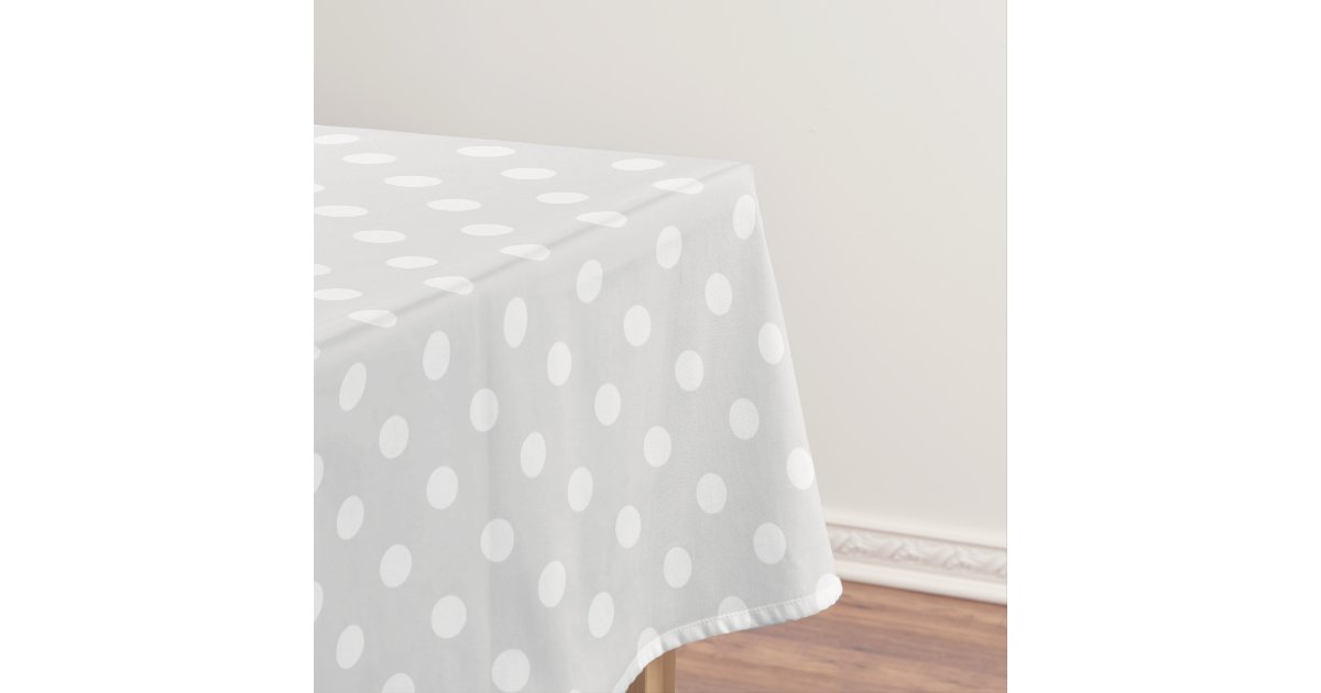 Cool gray and white polka dots pattern tablecloths