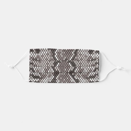 Cool Gray And White Snakeskin Snake Pattern Adult Cloth Face Mask (Front, Folded)