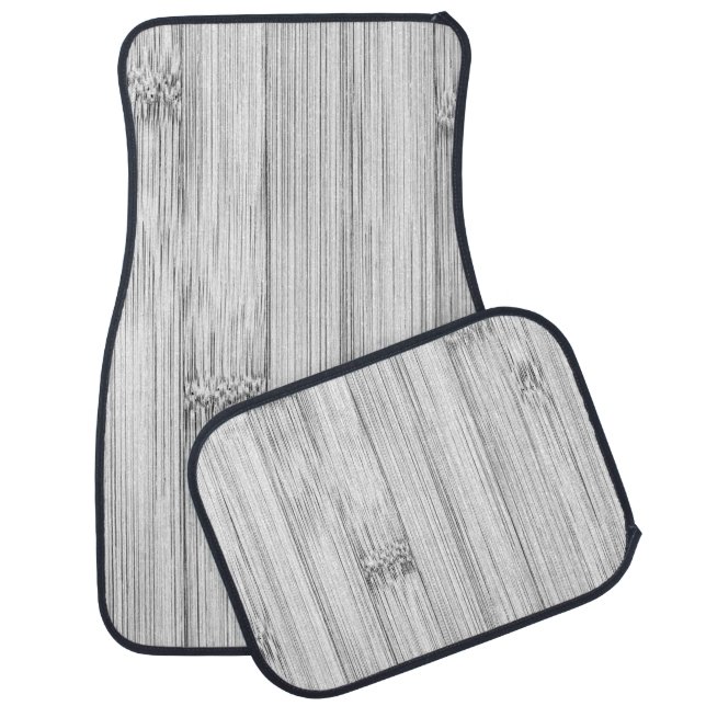 Cool gray bamboo wood print elegant car floor mat (Set)