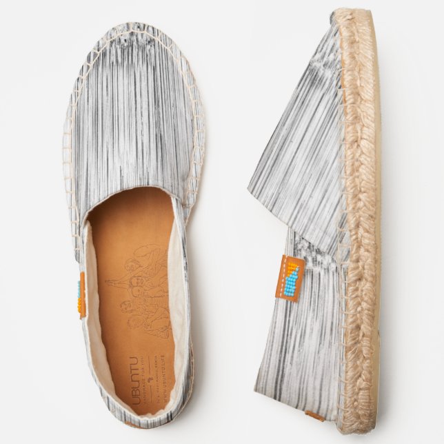Cool gray bamboo wood print espadrilles (Side)