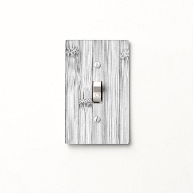 Cool gray bamboo wood print light switch cover (In Situ)