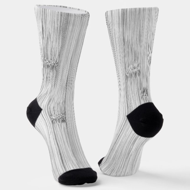 Cool gray bamboo wood print socks (Angled)