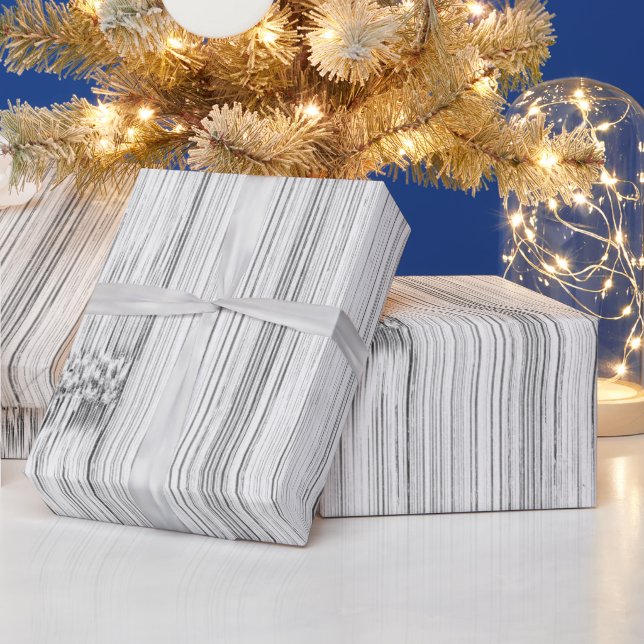 Cool gray bamboo wood print wrapping paper (Holidays)