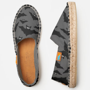 Cool gray black Flying bats Halloween pattern Espadrilles