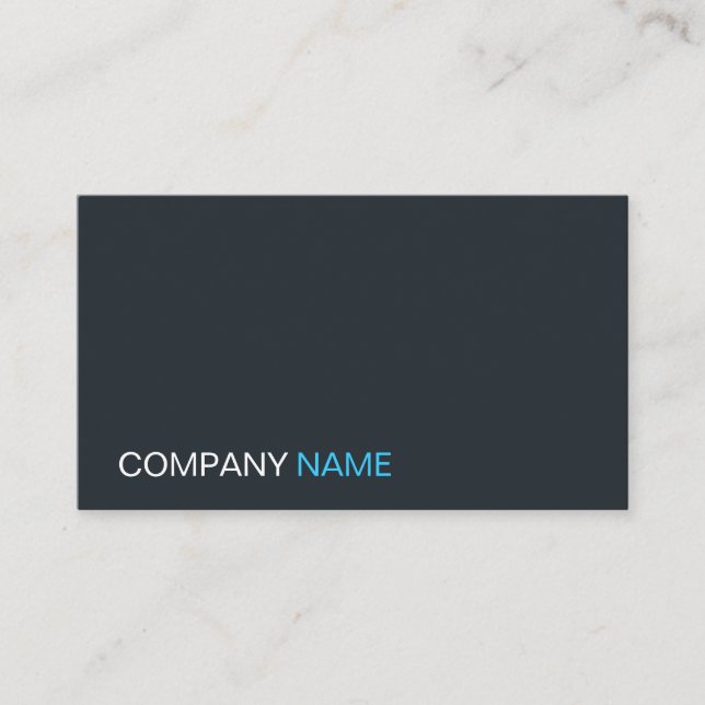 Cool Gray, Blue and White Plain - Business Card (Front)