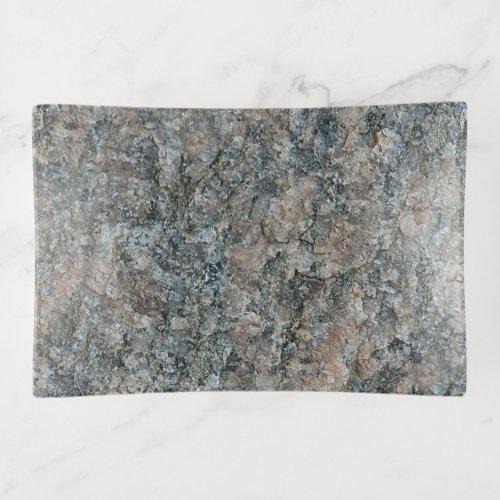 Cool Gray Brown Teal Black Marble Granite Pattern Trinket Tray