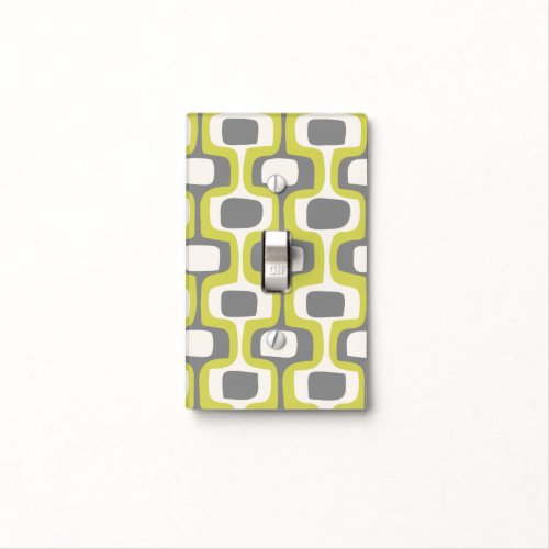 Cool Gray Chartreuse Mid_Century Modern Pattern Light Switch Cover