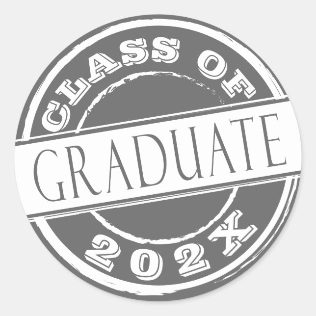 Cool Gray Class of Graduate  Classic Round Sticker (Front)