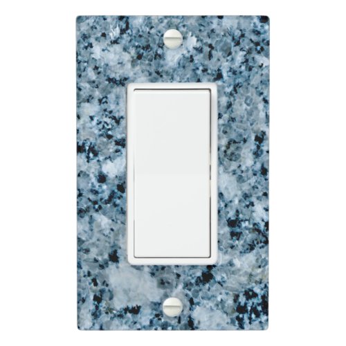 Cool Gray Dark Blue Black Marble Granite Pattern Light Switch Cover
