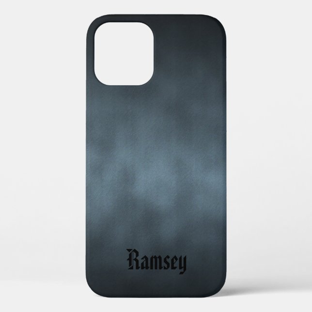 Cool Gray Goth Ombre Art with Your Name Case-Mate iPhone Case (Back)