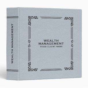 Cool Gray Leather Elegant Vintage Black Frame 3 Ring Binder