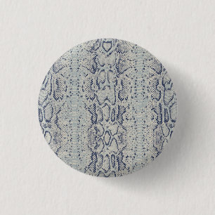 Cool Gray Snake Skin Animal Print Button