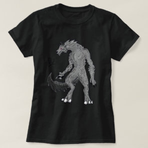 Cool Gray Werewolf With Red Eyes Women's T-Shirt