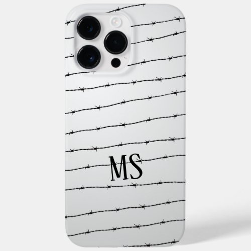 Cool gray white black barbed wire pattern Monogram Case_Mate iPhone 14 Pro Max Case