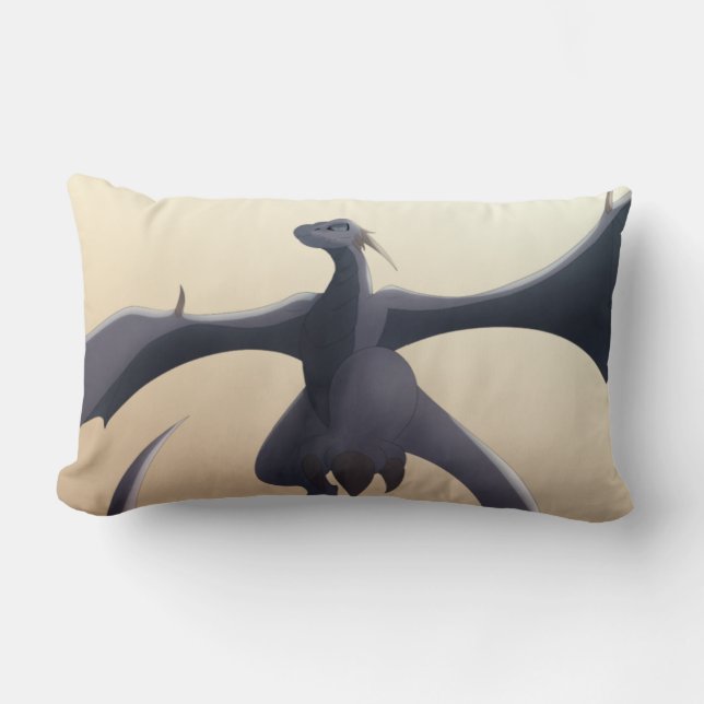 Cool Gray Wyvern Lumbar Pillow (Front)