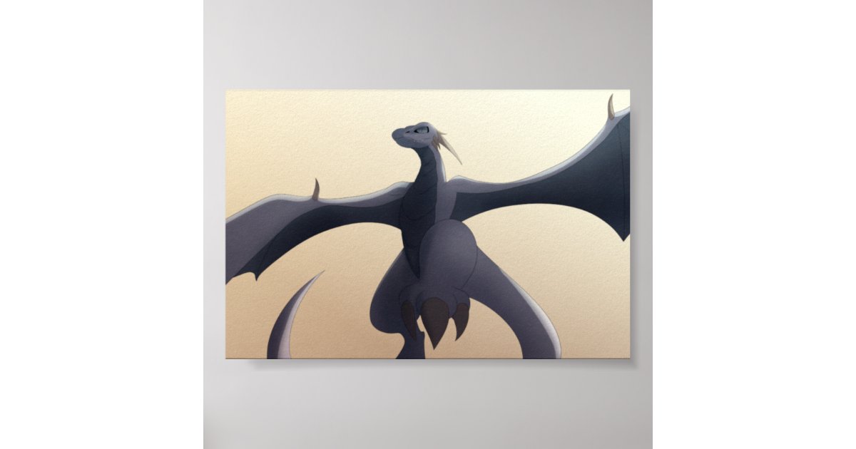 Cool Gray Wyvern Poster | Zazzle