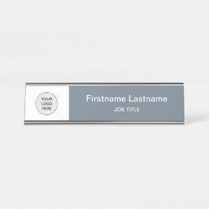 Cool Gray Your Logo Modern Desk Name Plate