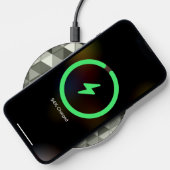 Cool Grayscale triangle geometric pattern Monogram Wireless Charger (Phone)