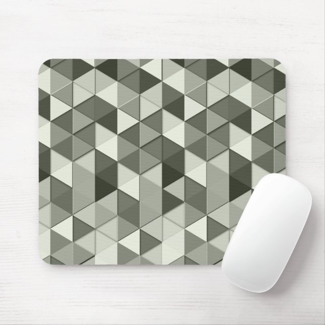 Cool Grayscale triangles geometric pattern Mouse Pad (With Mouse)