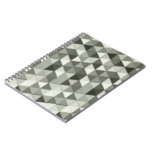 Cool Grayscale triangles geometric pattern Notebook