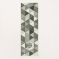 Cool Grayscale triangles geometry pattern Monogram Yoga Mat | Zazzle