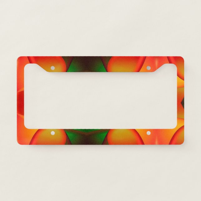 Cool Great Trendy Orange Green License Plate Frame (Front)