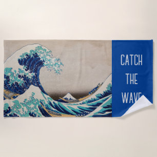 Cool Great Wave Hokusai "Catch the Wave" Beach Towel