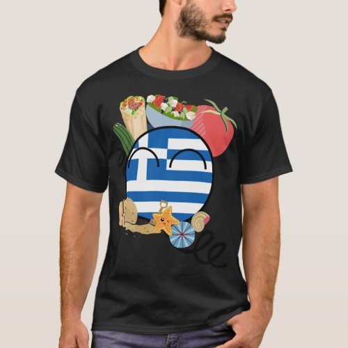 Cool Greece Countryhuman Countryball   T_Shirt
