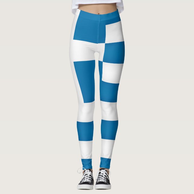 Cool Greece Flag Fashion Leggings (Front)