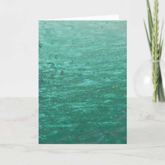 Cool Green Abstract Water Card (Front)