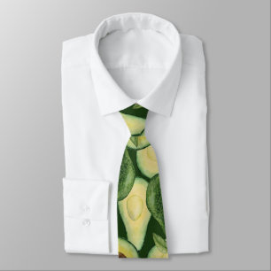 Cool Green Avocado Pattern Neck Tie