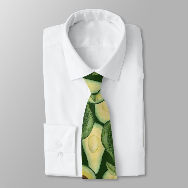 Cool Green Avocado Pattern  Neck Tie (Tied)