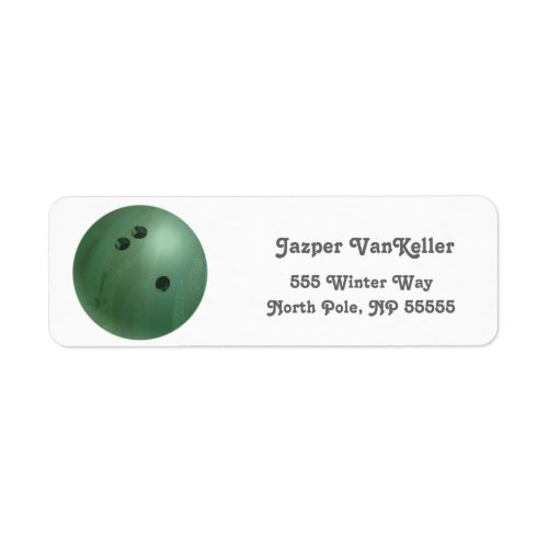Cool Green Bowling Ball Return Address Labels