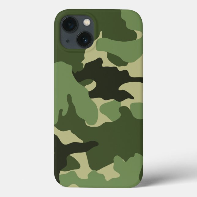 Cool Green Camo Military Camouflage Pattern Rugged Case-Mate iPhone Case (Back)
