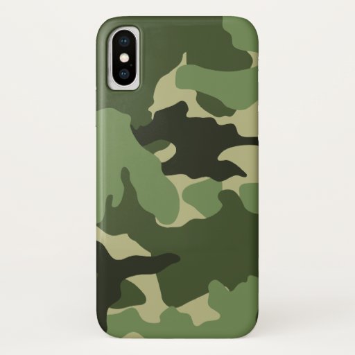 Cool Green Camo Pattern Background Manly Military iPhone XS Case