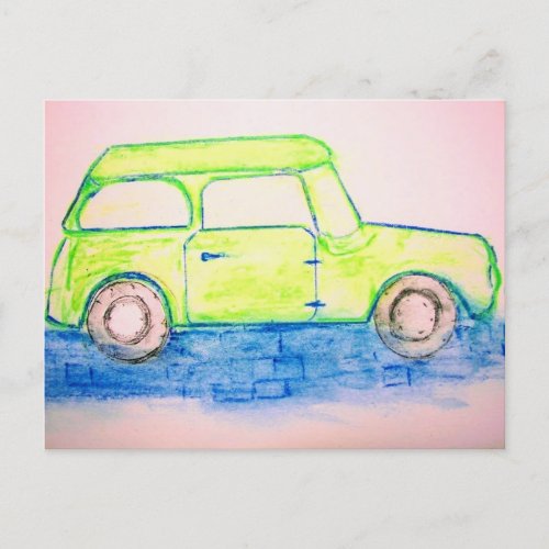 Cool Green Car Postcard